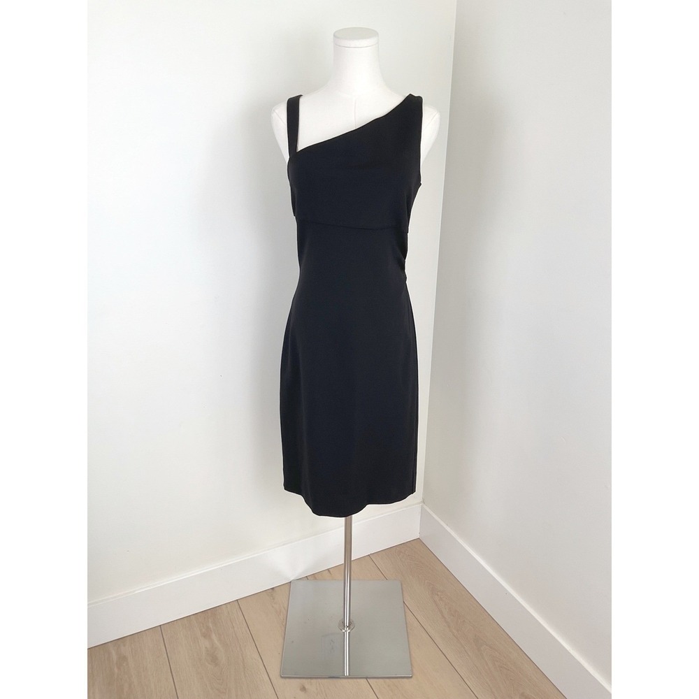 Diane‎ von Furstenberg Black One Shoulder Ruched Sheath Dress Size 10 NWT